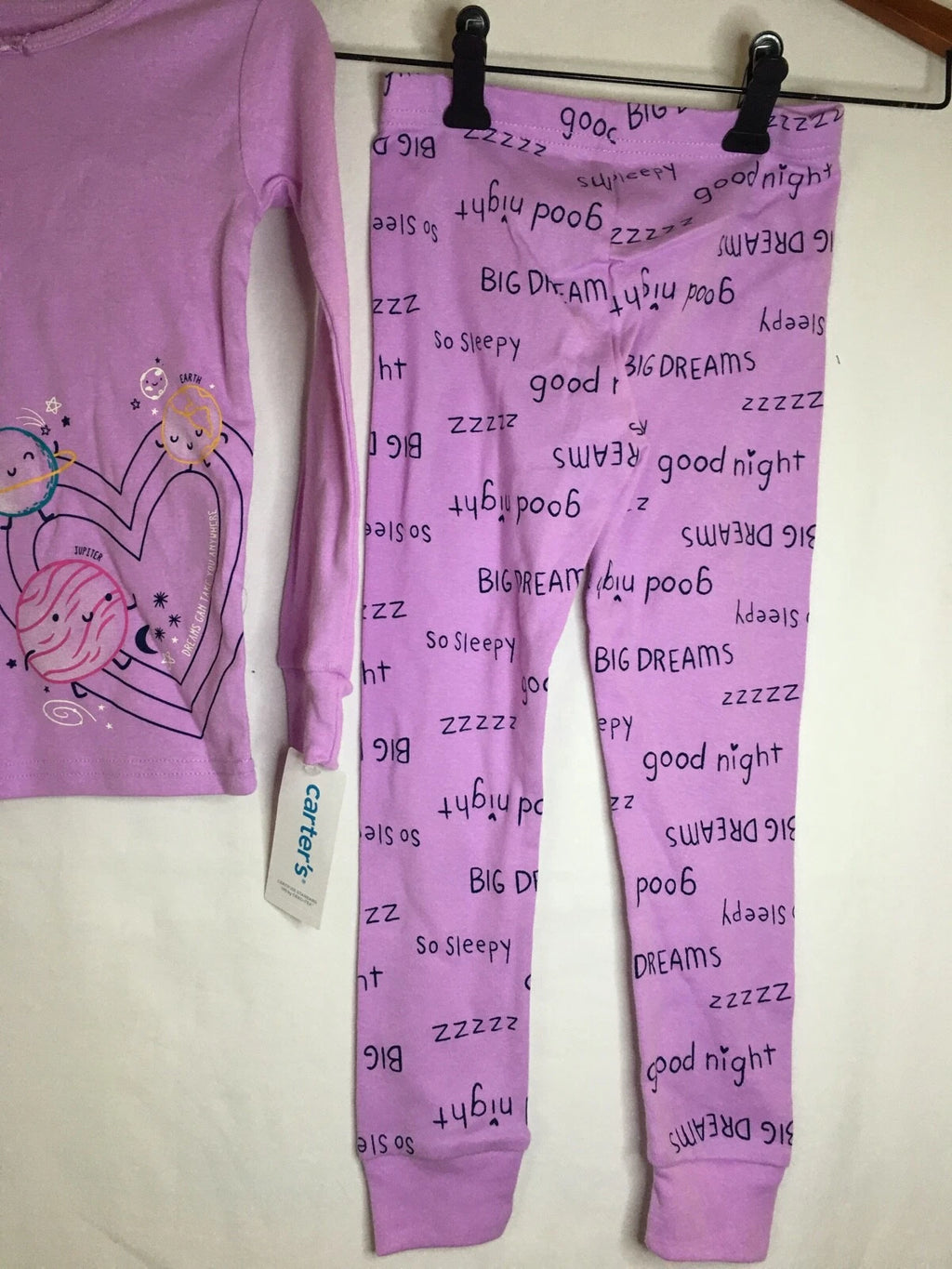 New Carter's Heart Galaxy Space Girls Long sleeve Pajama Set Snug fit Many Sizes