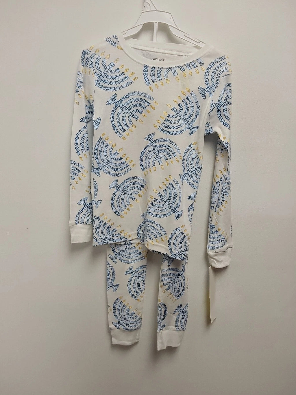 Nwt Carter's Kids Unisex 2 Pc Pajama Set Cotton Menorah 7 8