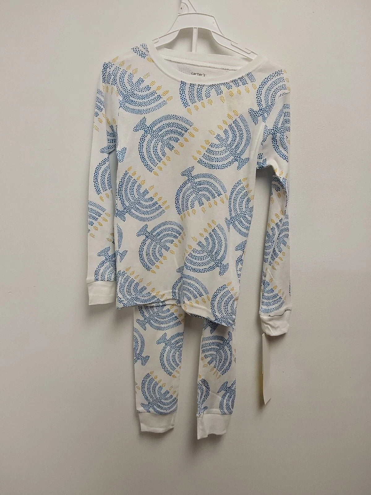 Nwt Carter's Kids Unisex 2 Pc Pajama Set Cotton Menorah 7 8