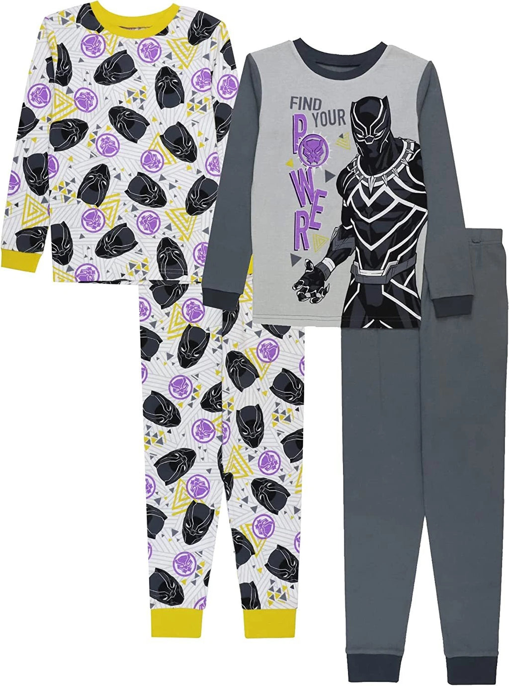 Marvel Boys' Black Panther Snug Fit Find Your Power Cotton Pajamas Size 4 6 8 10
