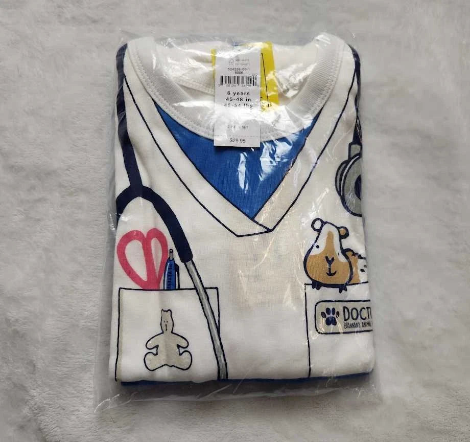 New 4 5 6 years toddler Gap Kids veterinarian costume pajama set animal doctor