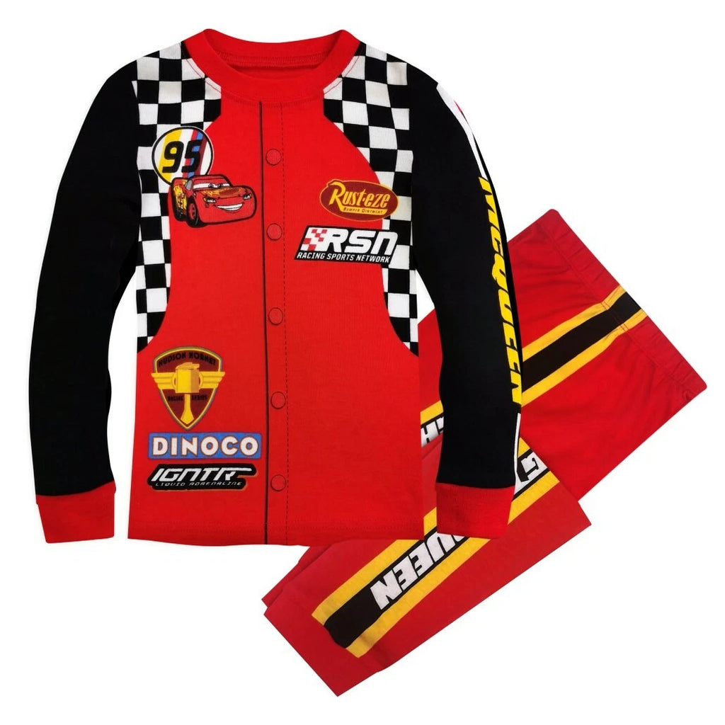 New DISNEY STORE Lightning McQueen Cars Costume Boys Pajamas PAL Pajama Set