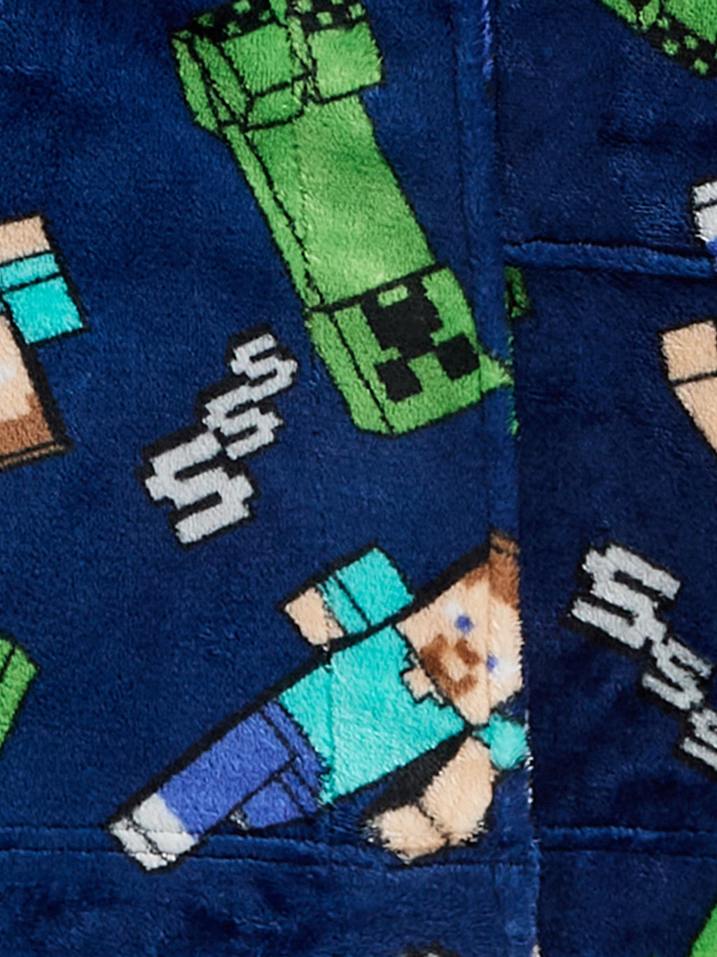 Minecraft Creeper Fleece Robe One Piece Boy Pajamas Boy's Girl's 4 5 6 7 8 10 12