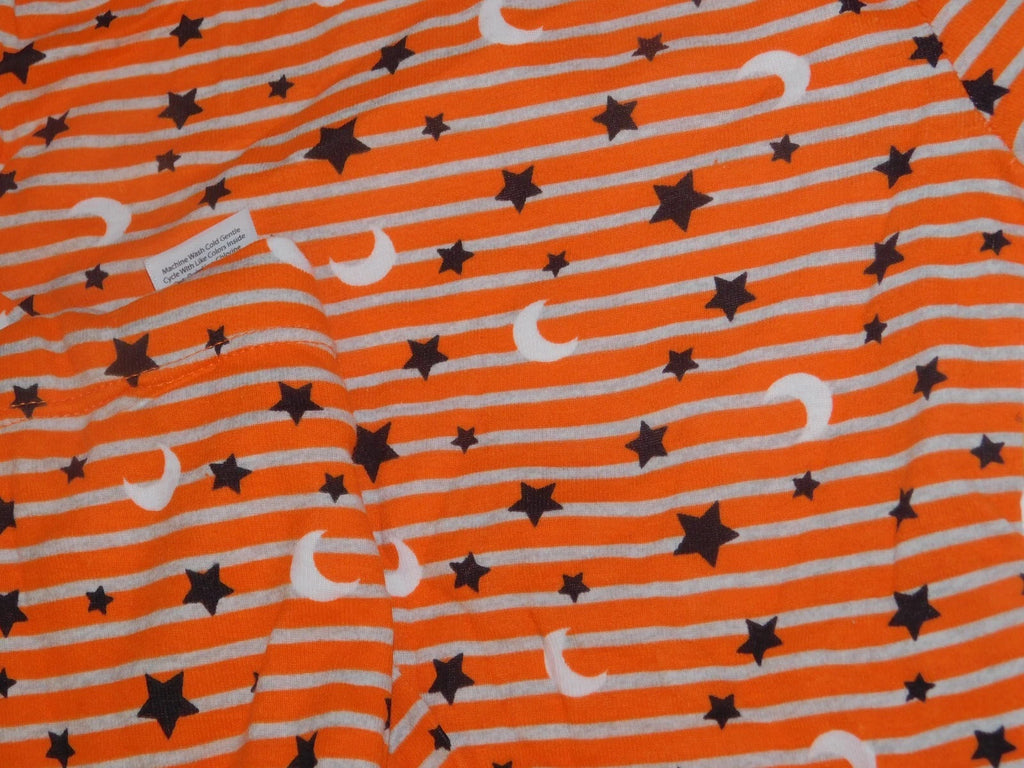 Boys Girls Pajama Set Size 4 5 Orange Stars & Moon Halloween