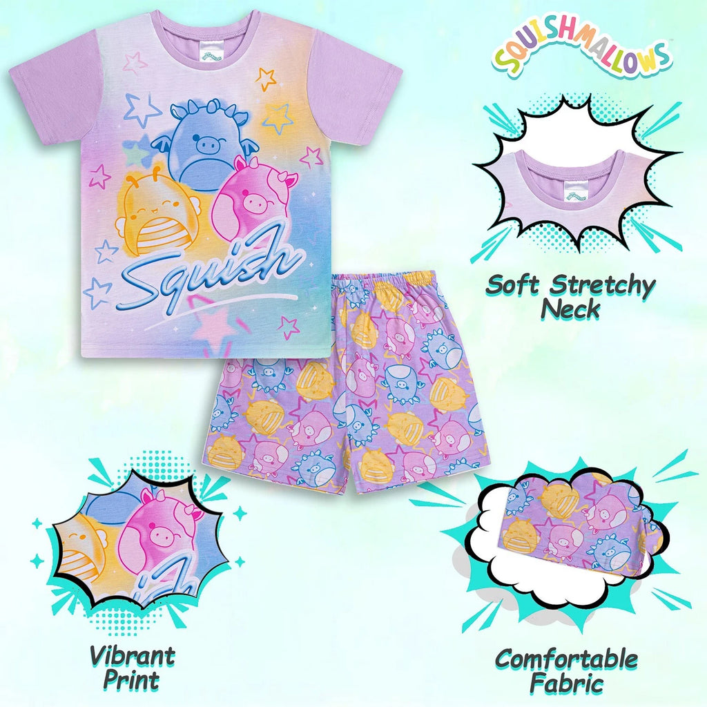Squishmallows Girls Pyjamas Short Pjs For Girls, Nightwear for Girls