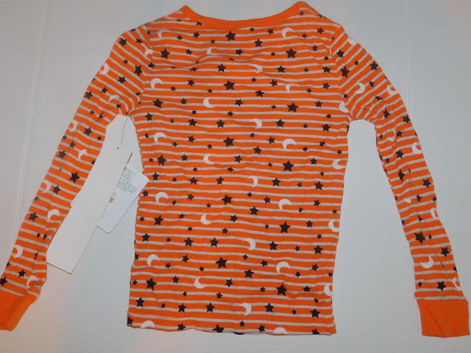 Boys Girls Pajama Set Size 4 5 Orange Stars & Moon Halloween
