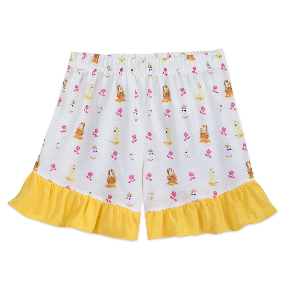 NWT Disney Store  Belle Pajamas Pjs 2 Piece Set  Size 4 Girls Ruffle Trim