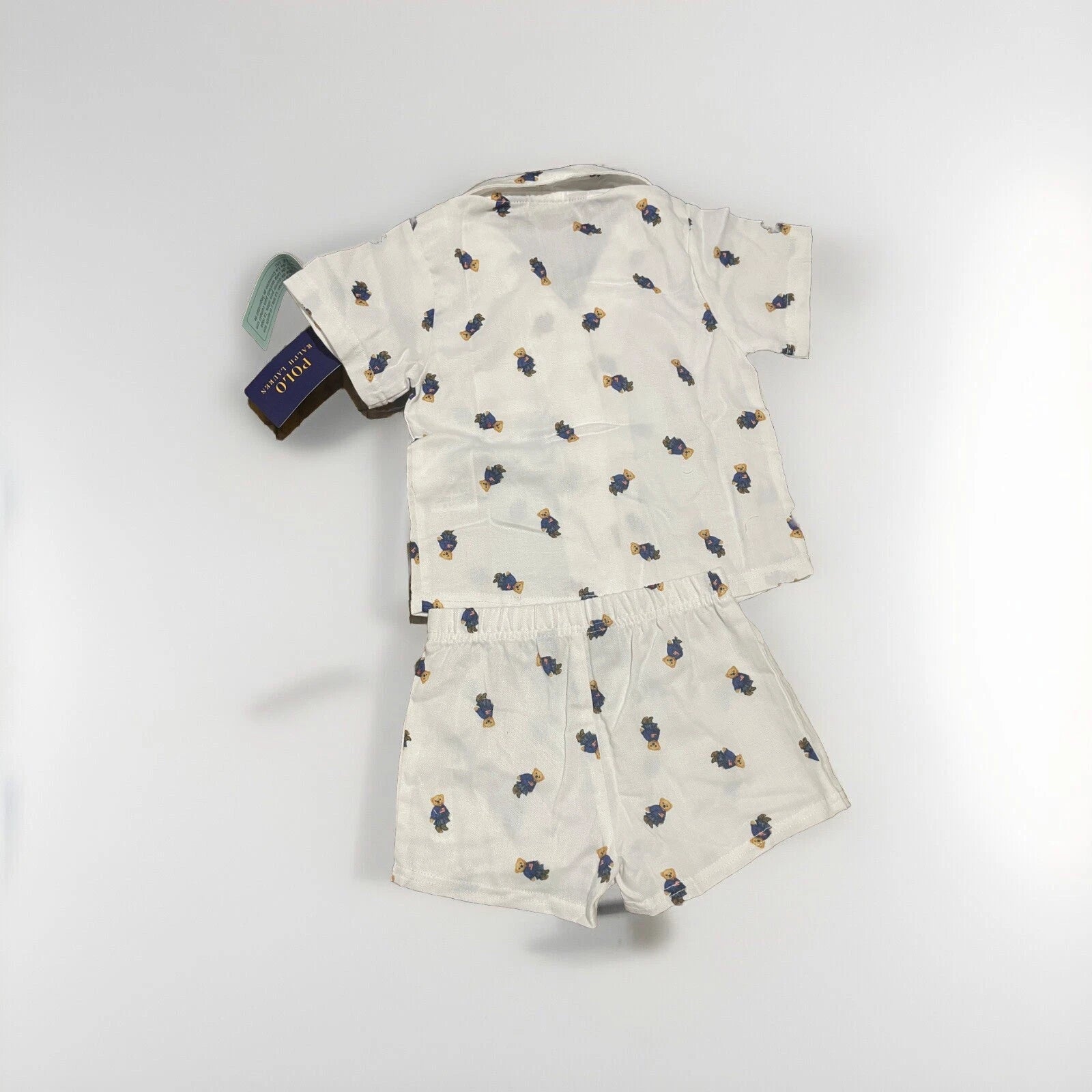 POLO RALPH LAUREN BEAR BUTTON UP PAJAMA SET SIZE 3T,4T,5,6X NWT