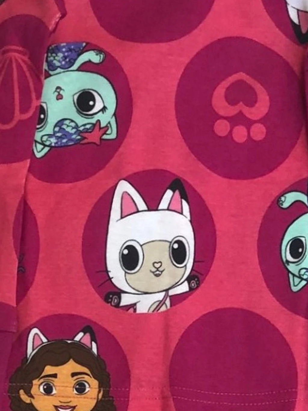 Gabby's Dollhouse Toddler Girls Long Sleeve Pink Cotton Pajamas Sleep Set 4T
