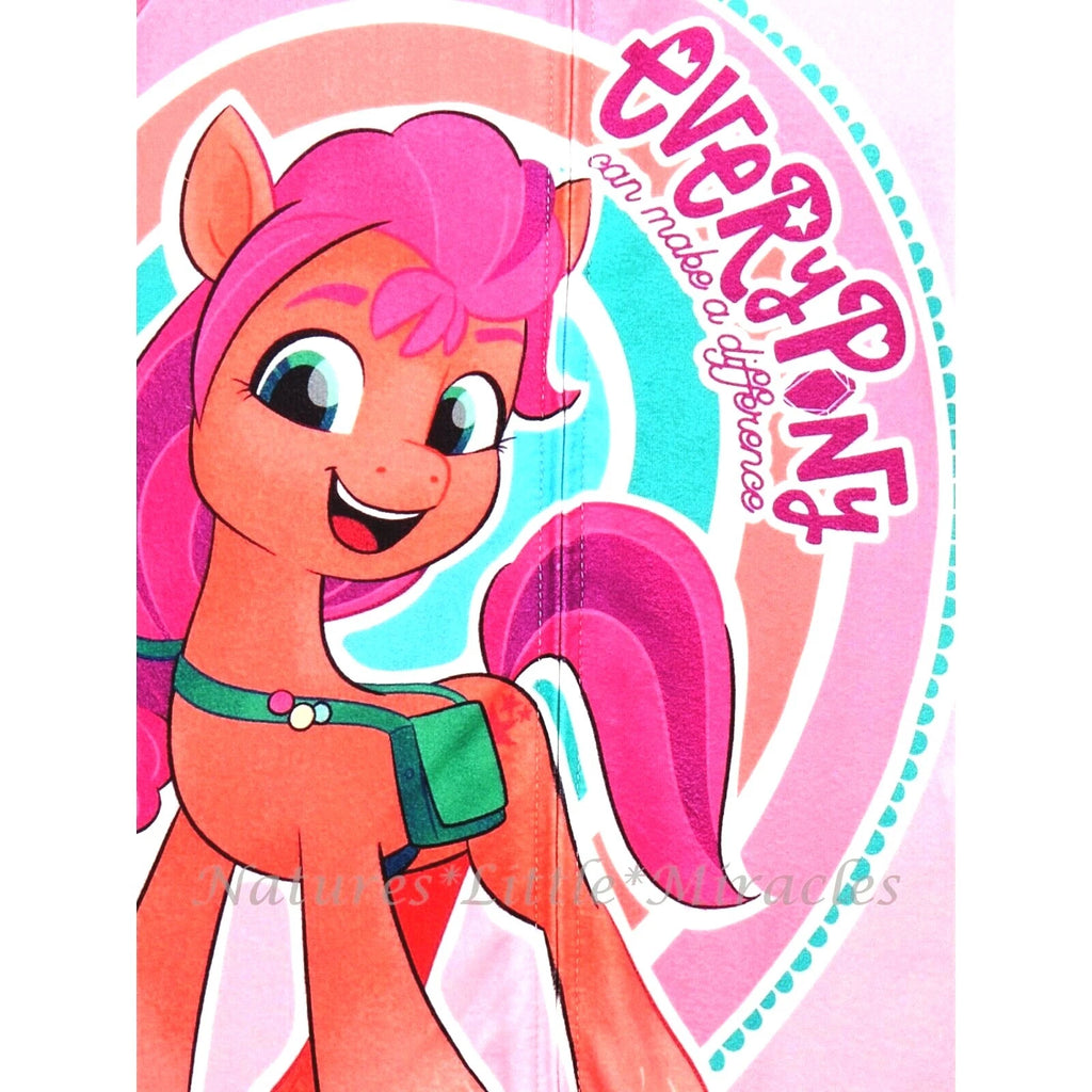 MY LITTLE PONY Pajamas Size 4-12 Girl One Piece Union Suit Blanket Sleeper SUNNY