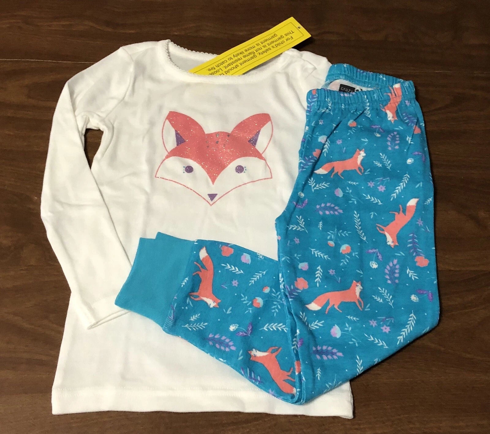 NEW Crazy 8 Girls Fox Print Pajamas Sizes 3T & 4