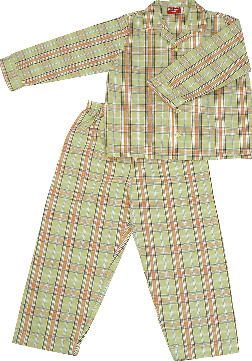 PYJAMA SUIT 100% COTTON  AMERICAN GREEN CHECKS 5-10 YR