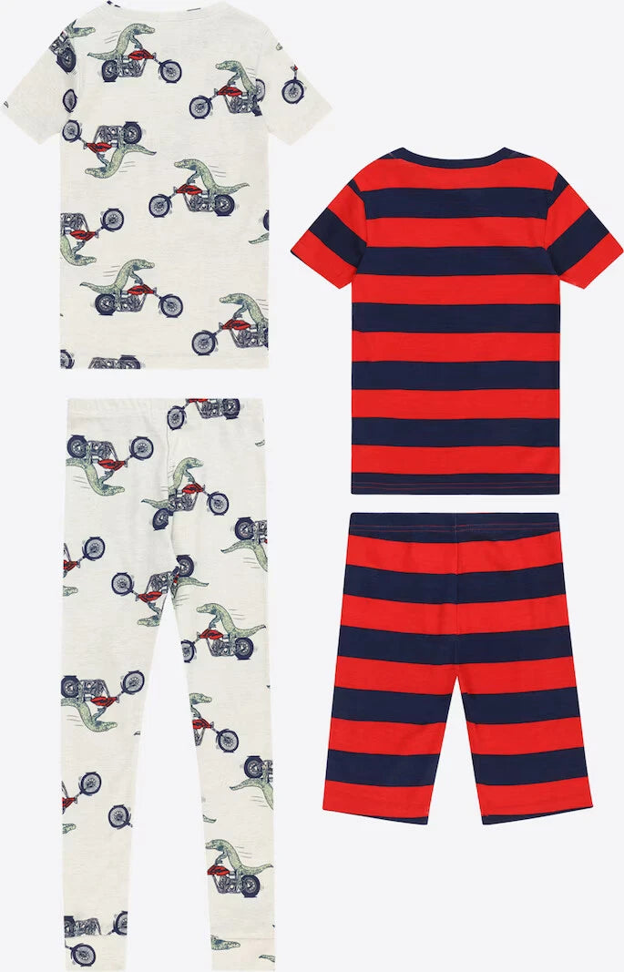 New Carter's Red & Navy Crocodile Stripe Pocket Pajama Set - Boys  7 8