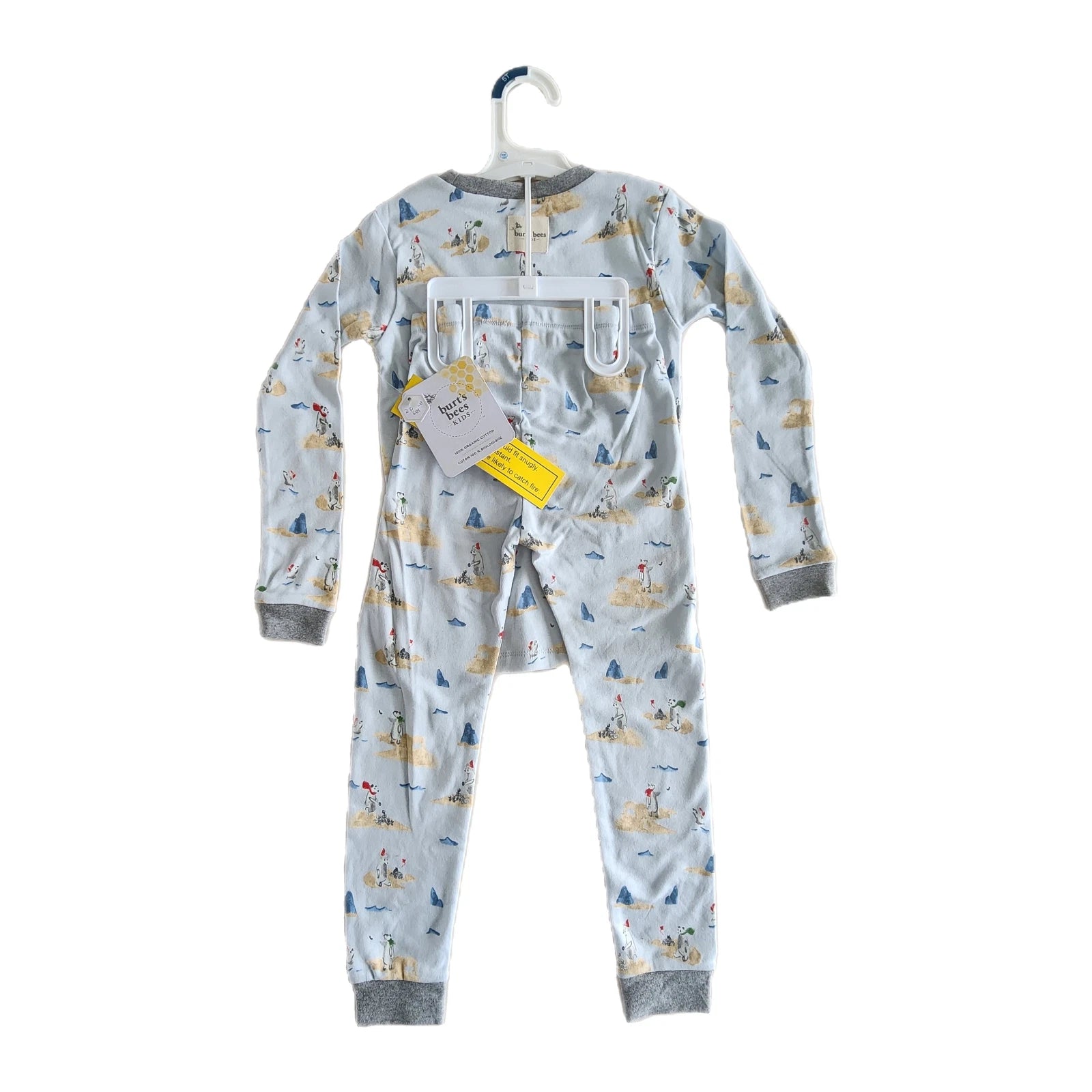 Burt's Bees Toddlers Snug Fit Pajama Set, Polar Bear Snowball, Choose Size 4T/5T