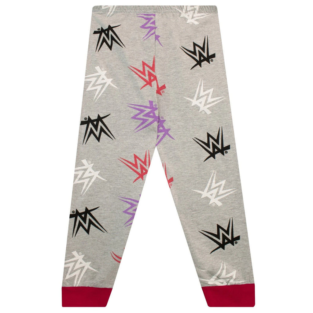 WWE Pyjamas Kids Girls 4 5 6 7 8 9 10 11 12 13 Years Long Sleeve T-Shirt Black