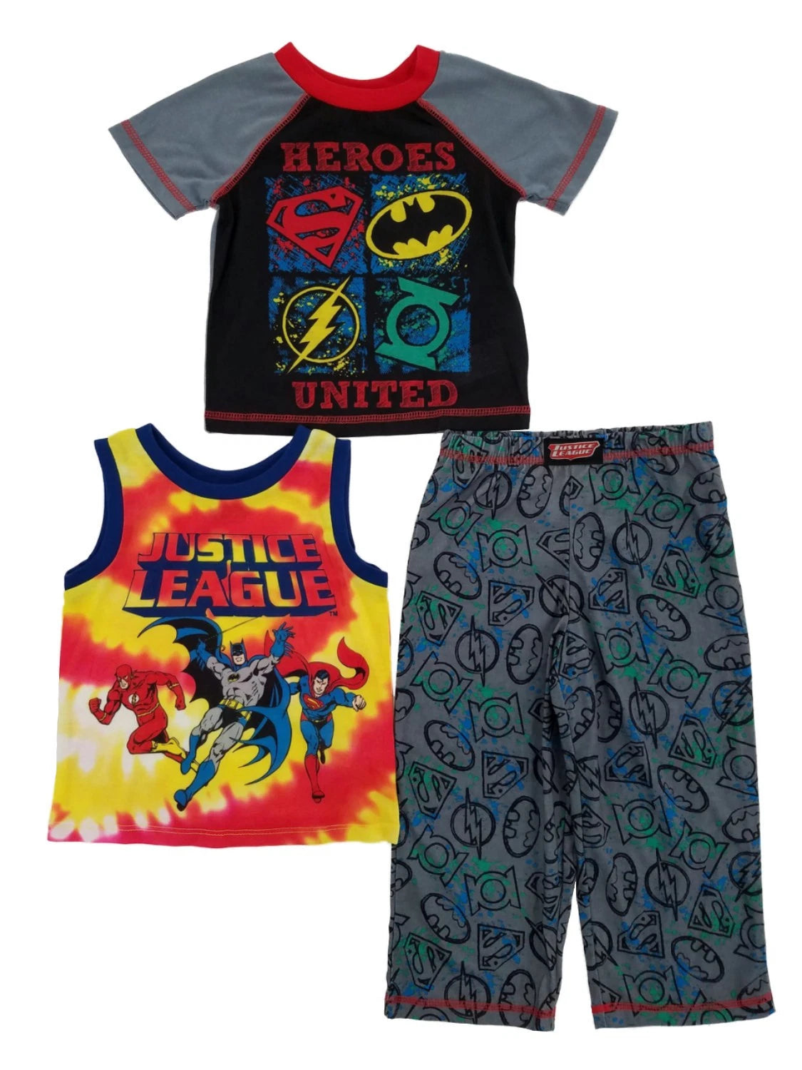 Justice League DC Comics Toddler Boys 3-Piece Heroes United Pajama Set 4T