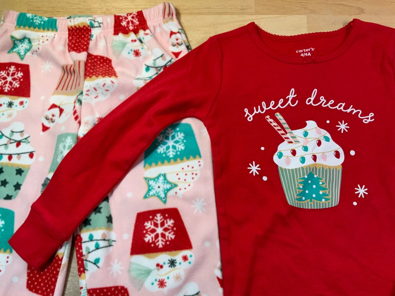 New Girl's Carter's Holiday PJ Set says Sweet Dreams with Cupcakes-CUTE!-U Pick*