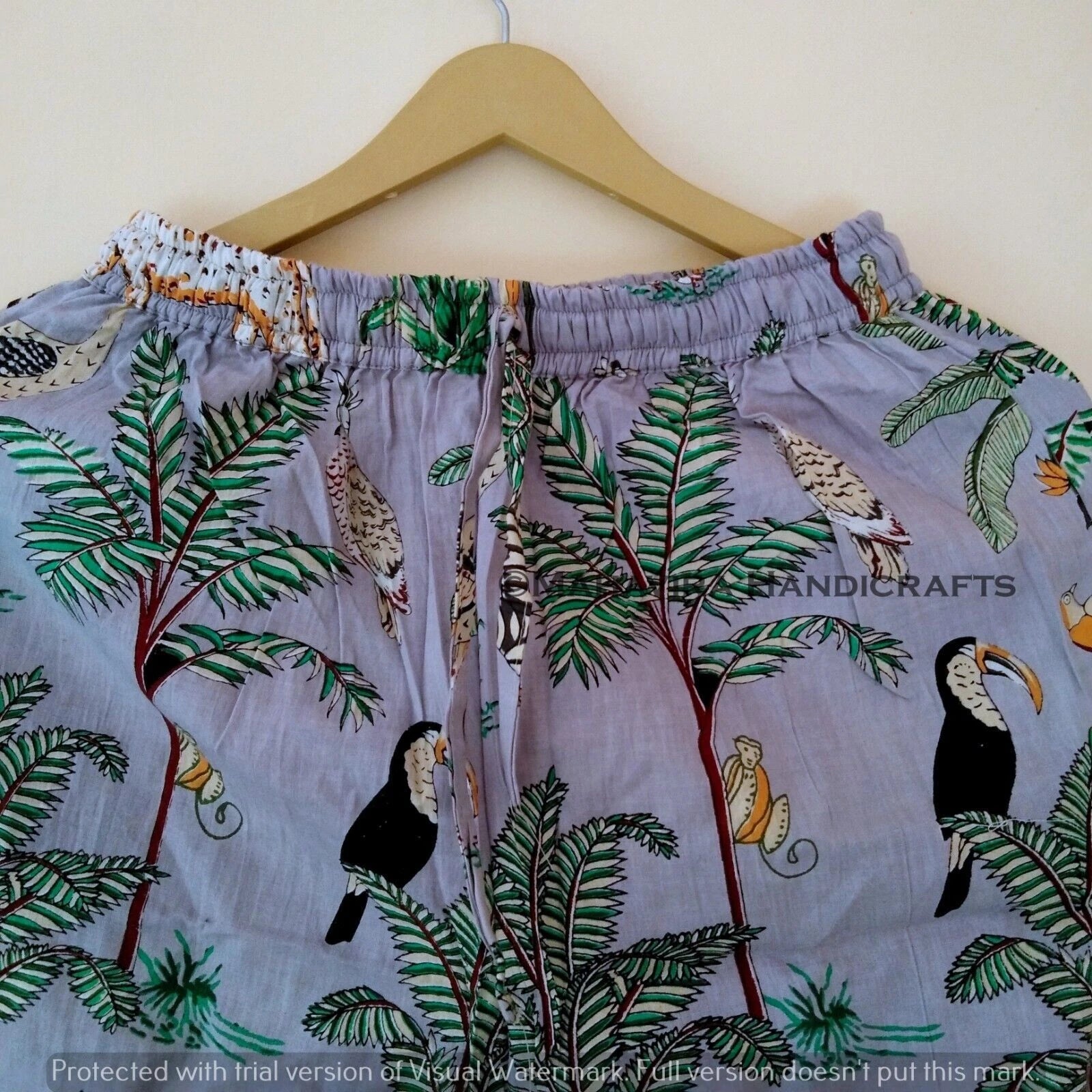 Indian Cotton Animal Print Gray hippie Sleepwear gypsy Women Pajama set