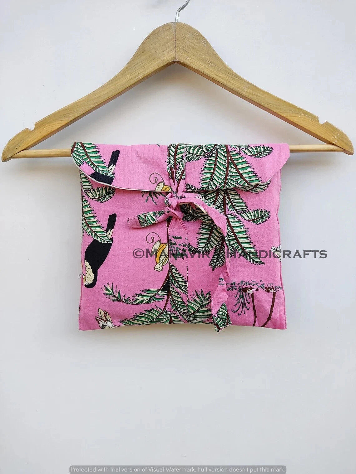 Indian Cotton Animal Print pink hippie Sleepwear gypsy Women Pajama set