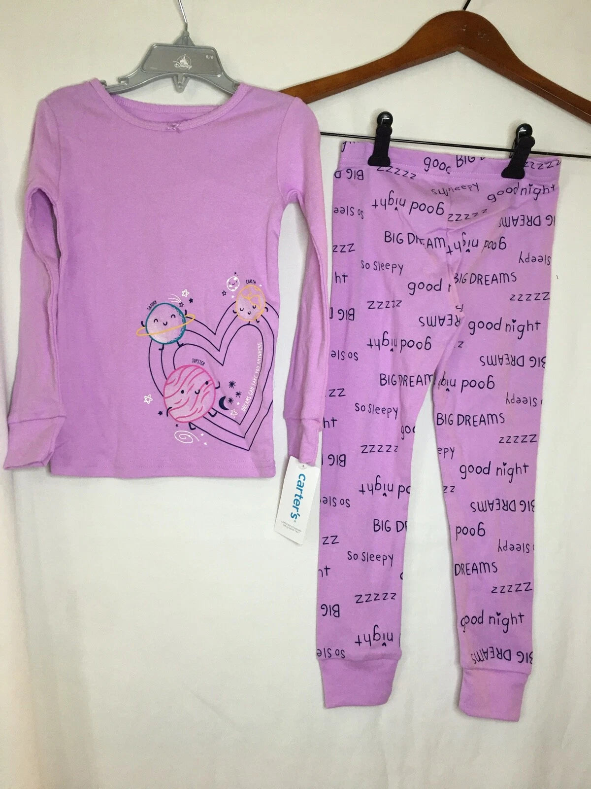 New Carter's Heart Galaxy Space Girls Long sleeve Pajama Set Snug fit Many Sizes