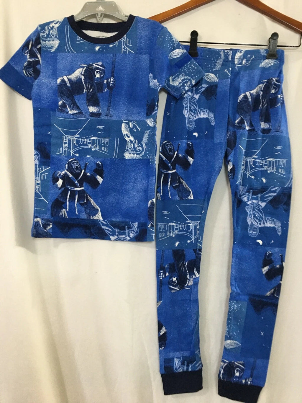 New Carter's Boys Ninja Ape Blue Pajama set Snug Fit Short Sleeve Pants U pick