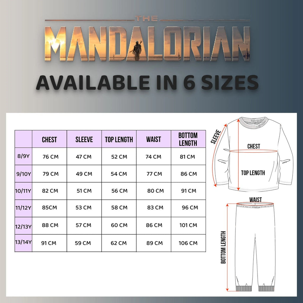 Star Wars Kids Pyjamas Mandalorian Long Sleeve PJ set Winter Cotton Christmas