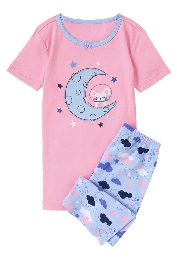 NWT Gymboree Girl 2-Piece Pajamas Sleepwear Moon Mouse Size 4  7