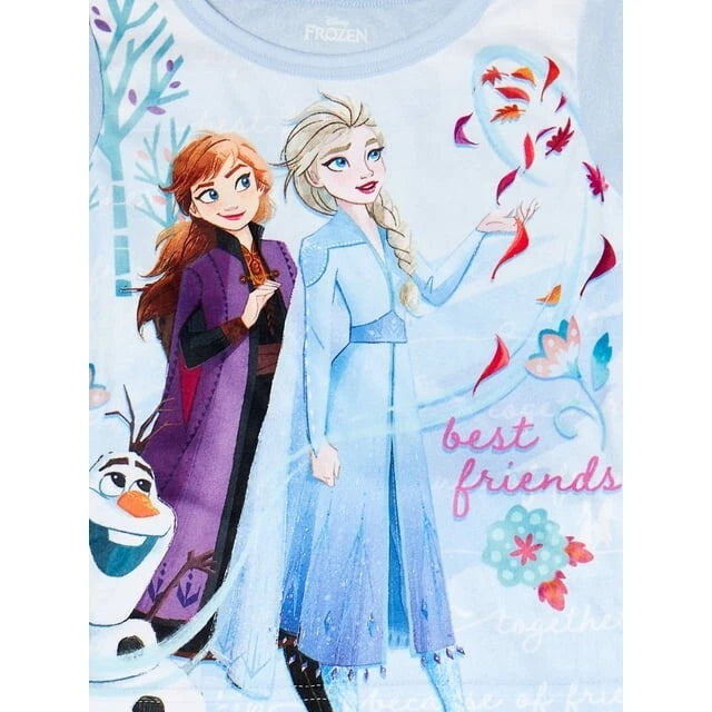 Disney Frozen Girl's Anna, Elsa and Olaf Best Friends Fleece Pajama Set