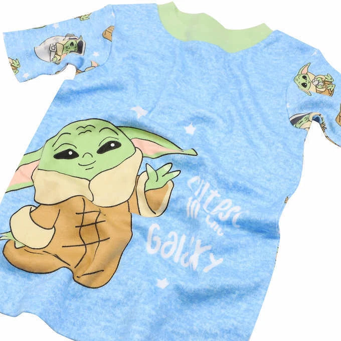Star Wars Mandalorian Baby Yoda 4 Piece Cotton Pajama Set Size 4T