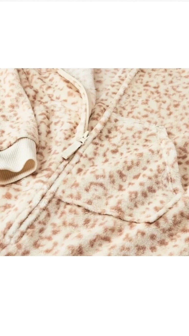 Girls' Animal Cheetah Print Pajama  One-Piece Ears Cat & Jack NWT Multiple Sizes