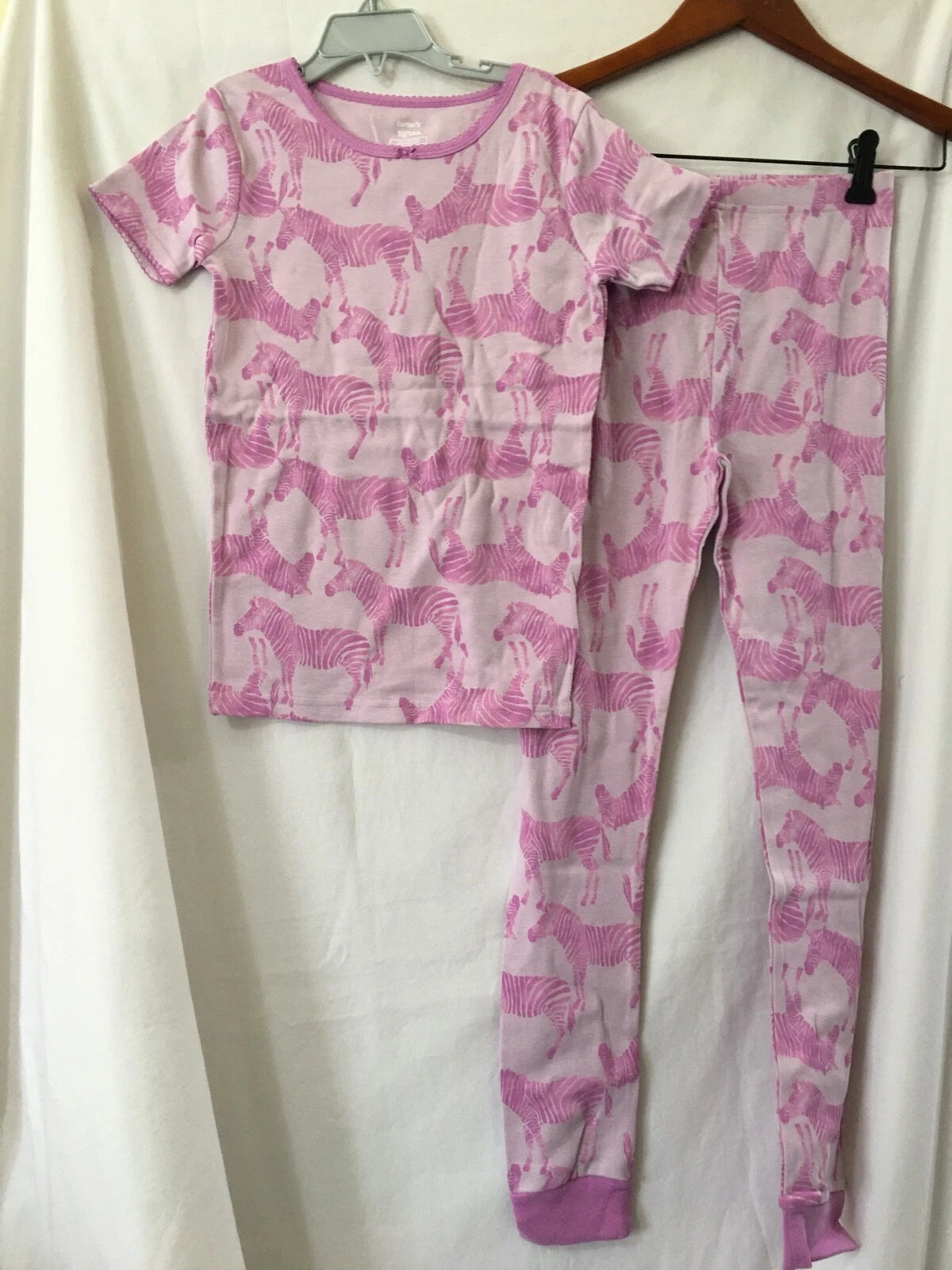 New Carter's Kid Girls Zebra Pajama Set Snug fit Pants 4