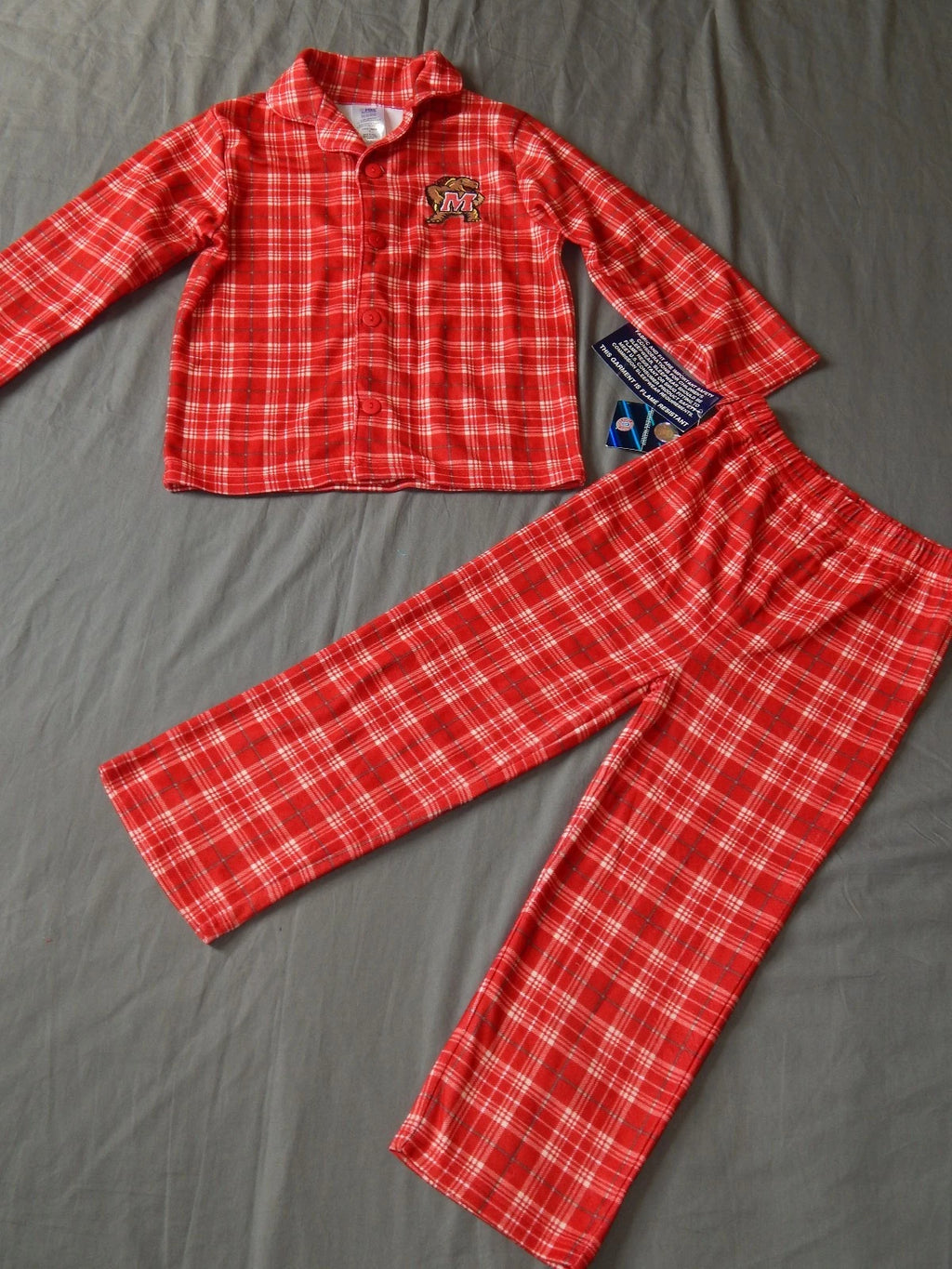 Boy's Pajamas Maryland Terrapins Size 4 Kids Sleep Set Outfit Red Terps Lounge
