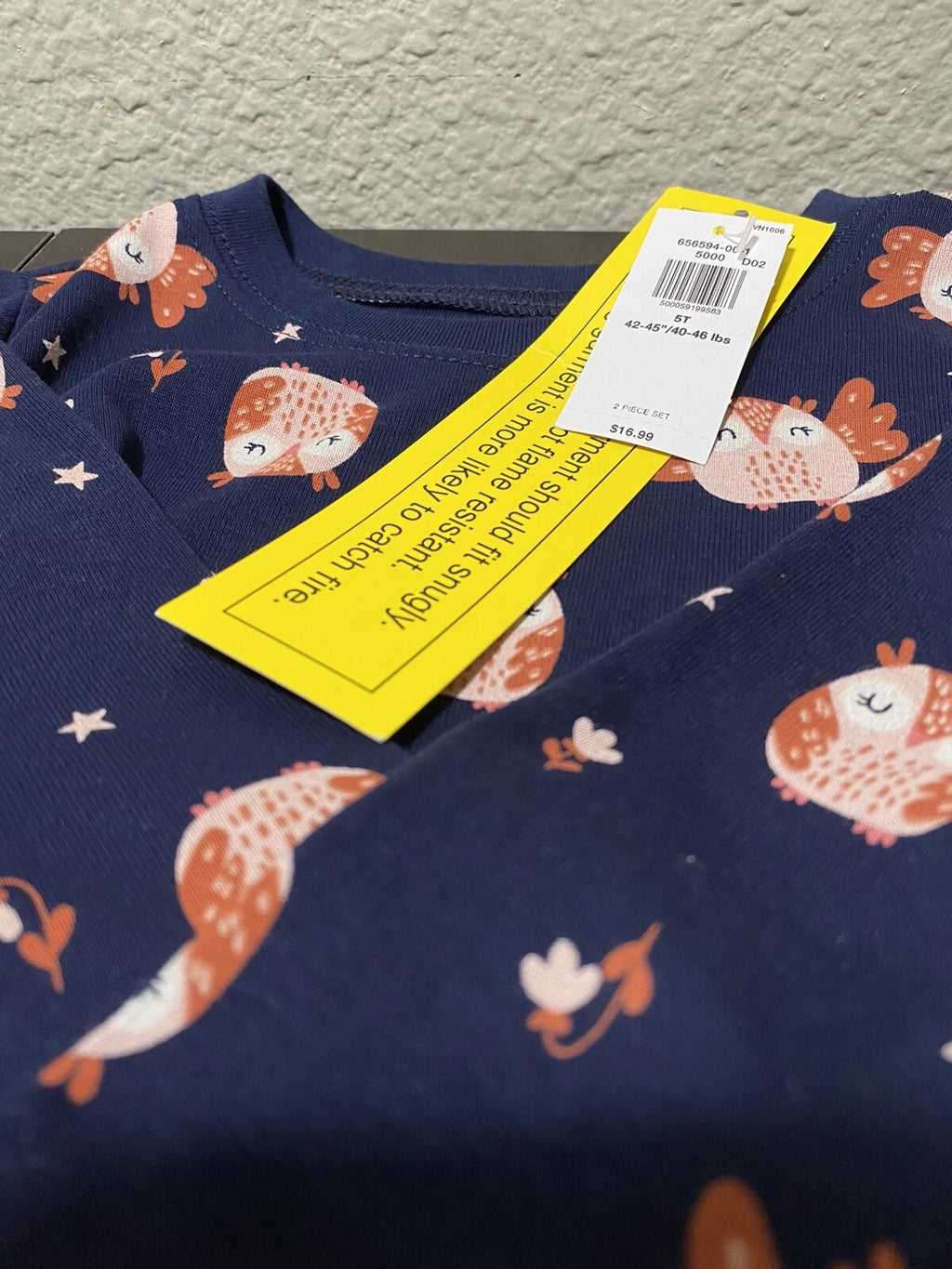 OLD NAVY OWLS PRINT TODDLER GIRL PAJAMA SET. NEW WITH TAG.