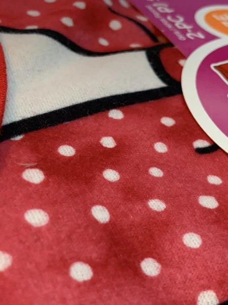 Disney Minnie Mouse Girls Pajama Set 2-Pc Pjs Gift Set Sleepwear NWT Red