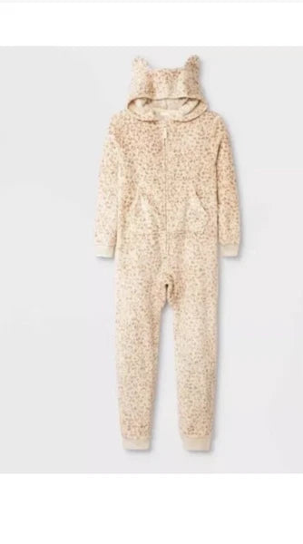 Girls' Animal Cheetah Print Pajama  One-Piece Ears Cat & Jack NWT Multiple Sizes