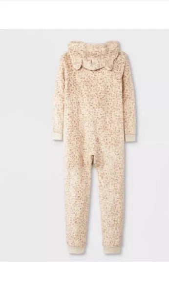 Girls' Animal Cheetah Print Pajama  One-Piece Ears Cat & Jack NWT Multiple Sizes