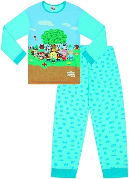 Girls Nintendo Animal Crossing Pyjamas Gaming Long Pjs Ages 8-16 Years Kids