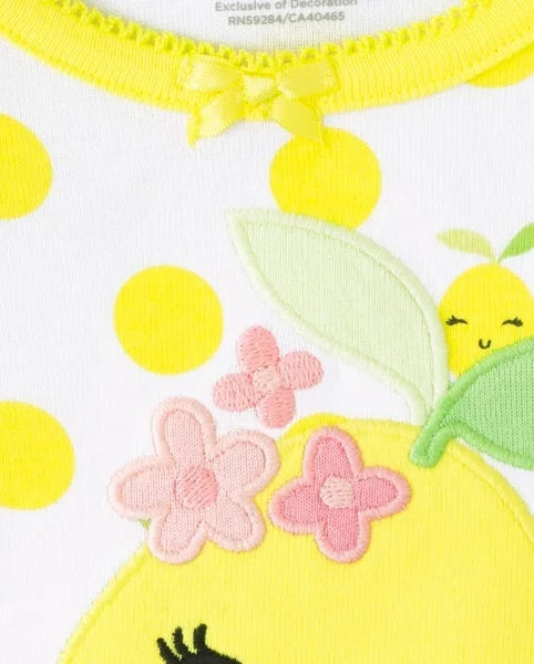 Gymboree Girls Lemon Cotton 2-Piece Pajamas - Gymmies -