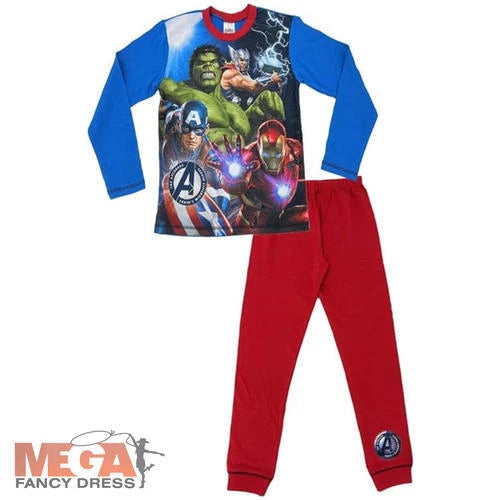Official Avengers Marvel Kids Pjs Boys Superhero Character Pyjamas 4-10 Years