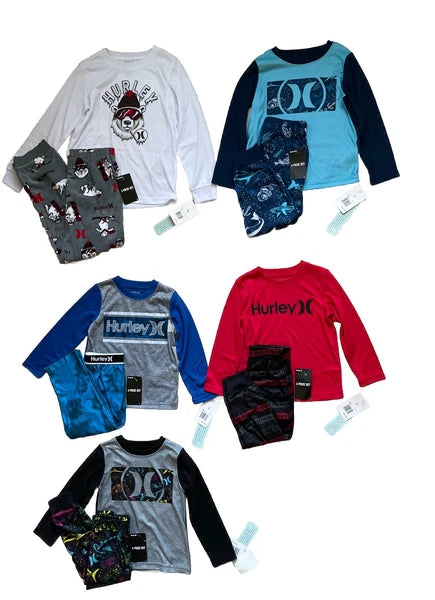 HURLEY  Boys Flannel Sleepwear Pants or Long Sleeve 2-PC Sets Sizes 4-12  *NWT*