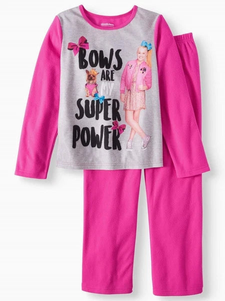 JoJo Siwa Size 4-5-10-12 girl Pajamas Long Sleeve Top Set Fleece Small-Large NEW