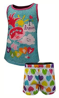 Trolls Girls Two-Piece Pajama Short Set Size 4 6 8 10 $36