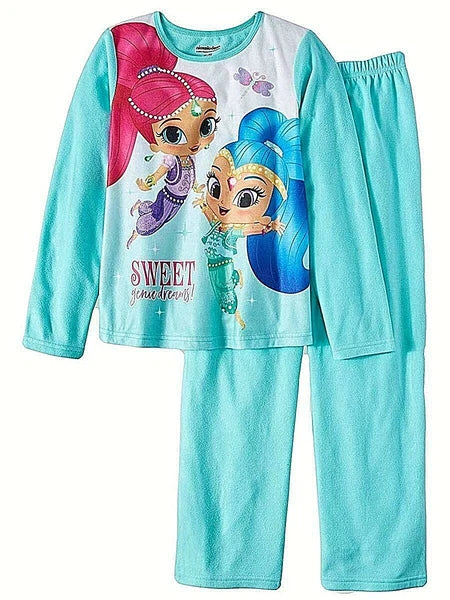 Nickelodeon Simmer & Shine Girls Long Sleeve 2-Piece Pajama Set