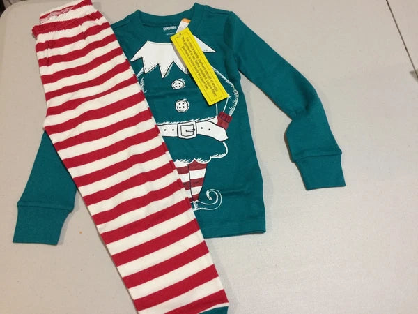 NWT Gymboree Christmas Boys Gymmies Elf Pajama Set Holiday 4