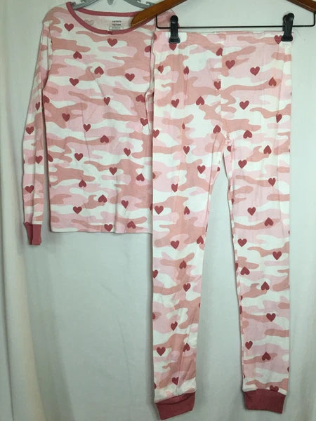New Carter's Camo Hearts Girls Long Sleeve Pajama Set Snug fit Many Sizes