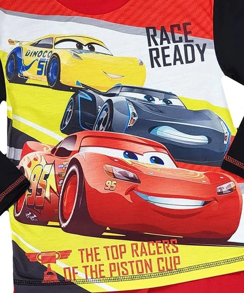 Disney Cars Lightning McQueen Boys Long Sleeves Pyjama Set Round Neck Loungewear