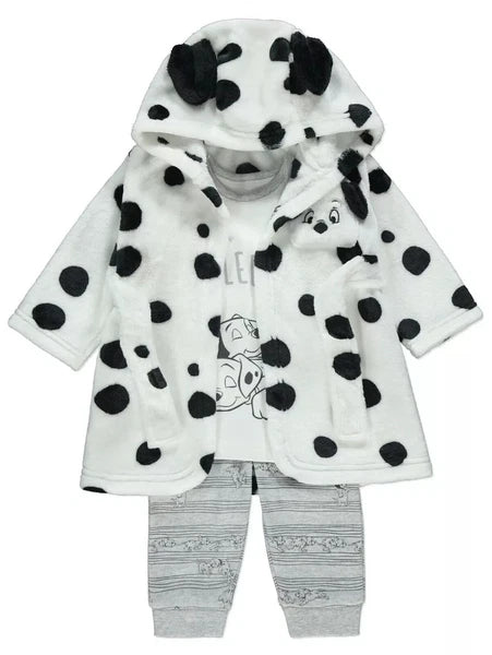 Baby Boys Girls Disney 101 DALMATIANS Pyjamas PJs & Dressing Gown Set 9-18 Mths