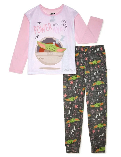 NWT Baby Yoda Girls Pajamas Size 4 5 6 8 Set The Mandalorian Star Wars Pink NEW