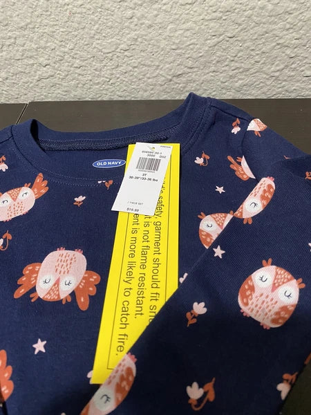 OLD NAVY OWLS PRINT TODDLER GIRL PAJAMA SET. NEW WITH TAG.
