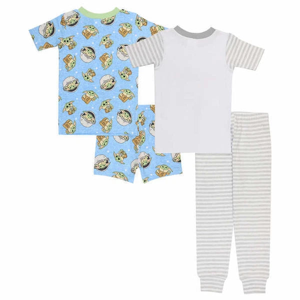 Star Wars Mandalorian Baby Yoda 4 Piece Cotton Pajama Set Size 4T